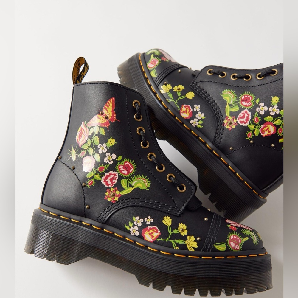 Dr Martens Sinclair Floral Bloom Venus Fly Trap Platform Boots